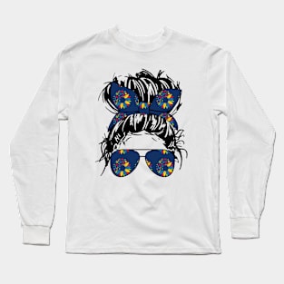 Autism Mom With Sunglasses Long Sleeve T-Shirt